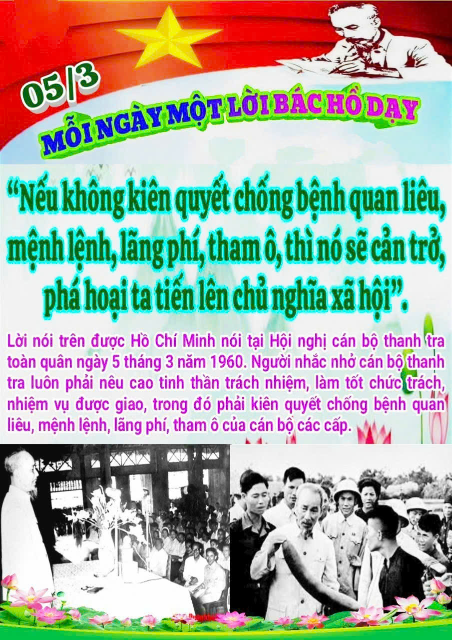 MỖI NGÀY MỘT LỜI BÁC HỒ DẠY - NGÀY 05 THÁNG 03