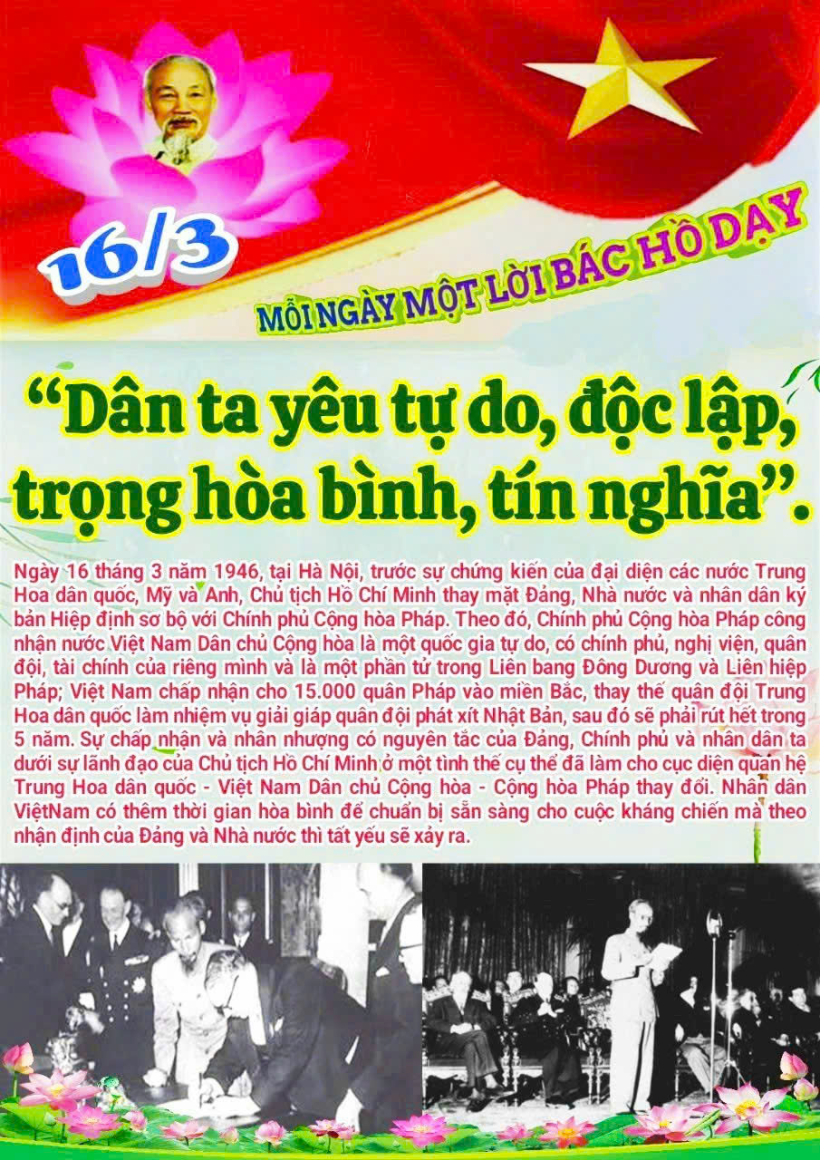 MỖI NGÀY MỘT LỜI BÁC HỒ DẠY - NGÀY 16 THÁNG 03