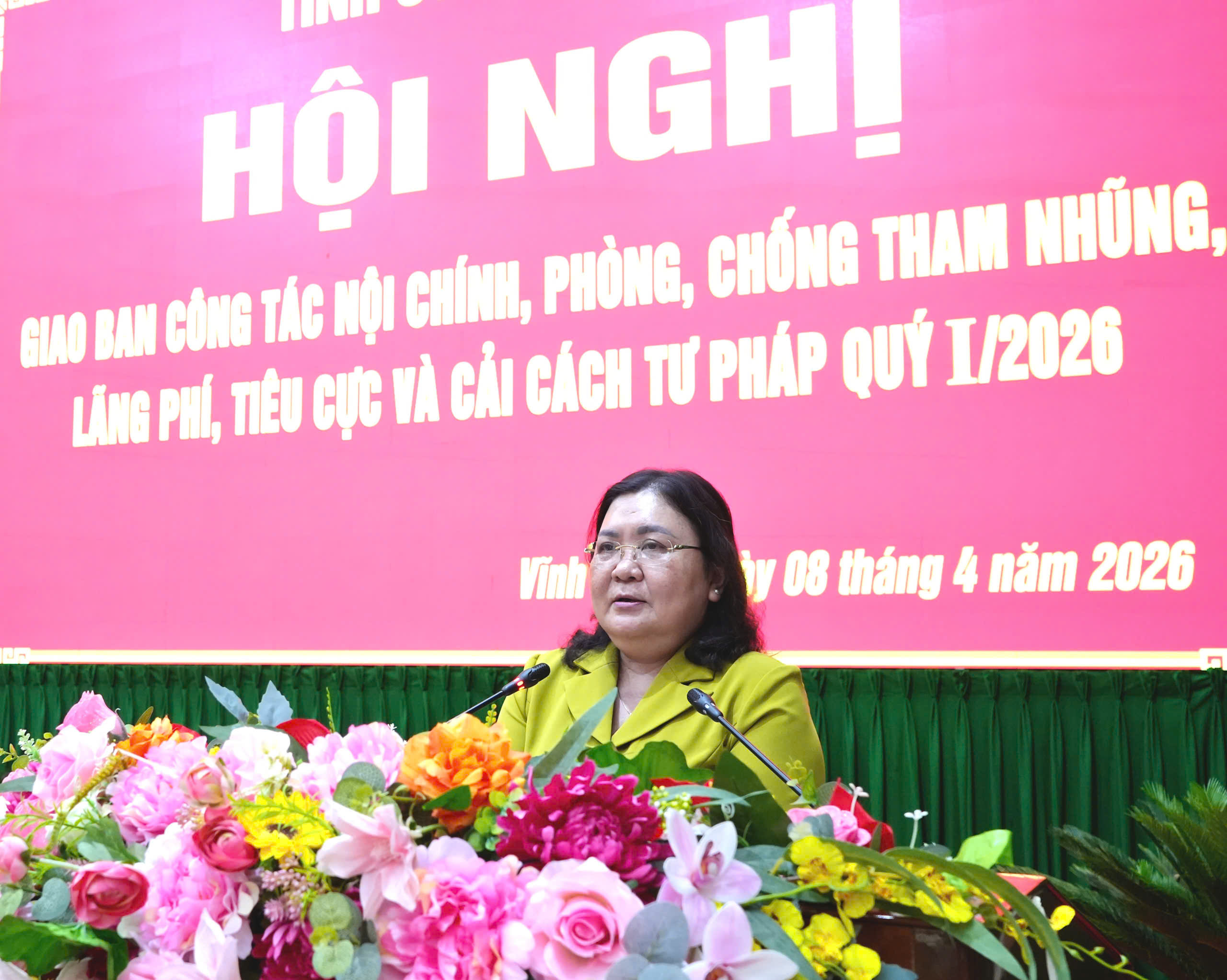 Vĩnh Long giao ban công tác nội chính, phòng, chống tham nhũng, lãng phí, tiêu cực và cải cách tư pháp quý I/2026