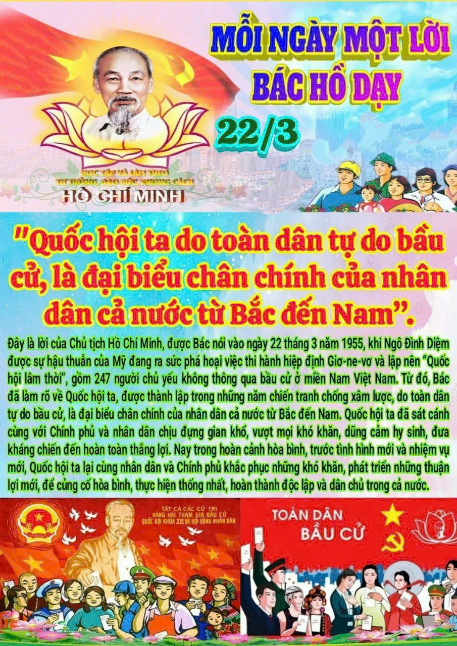 MỖI NGÀY MỘT LỜI BÁC HỒ DẠY - NGÀY 22 THÁNG 03