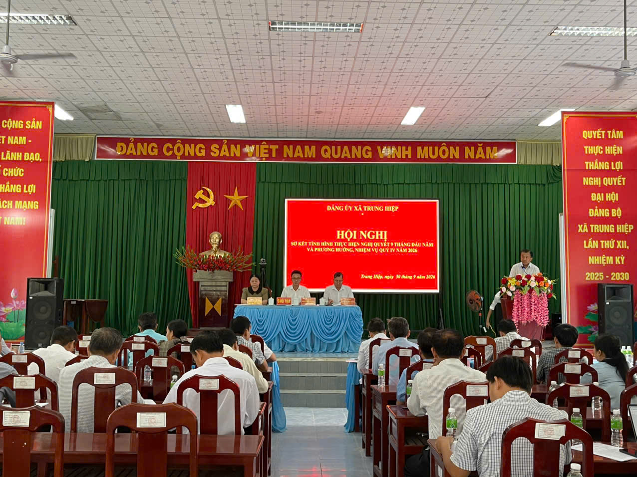 Sơ kết tình hình thực hiện Nghị quyết Đảng ủy xã 09 tháng đầu năm 2026
