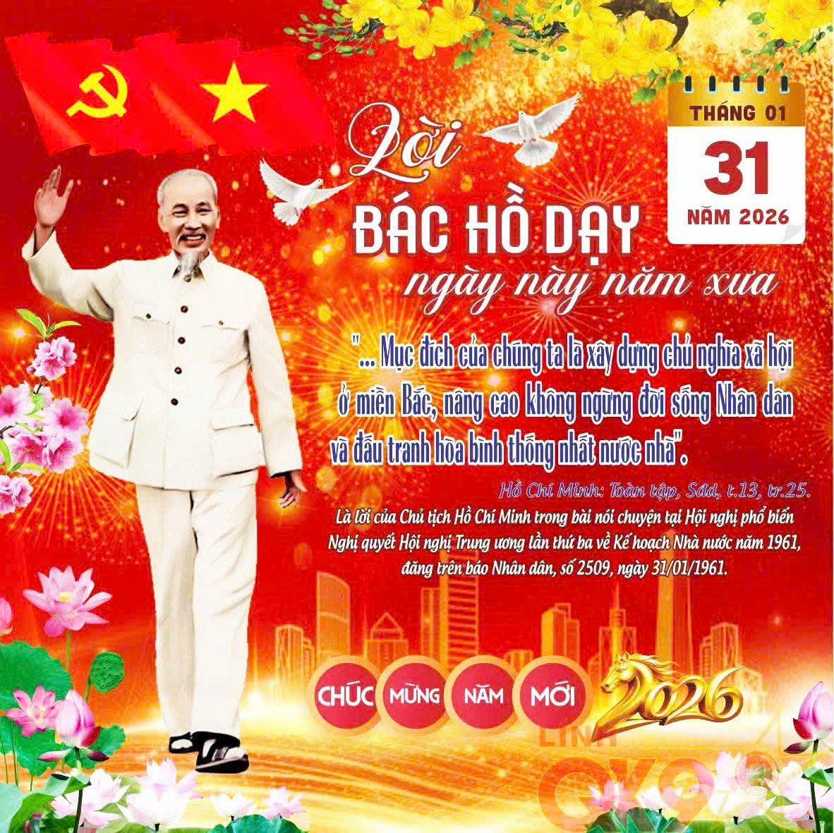 MỖI NGÀY MỘT LỜI BÁC HỒ DẠY - NGÀY 31 THÁNG 01