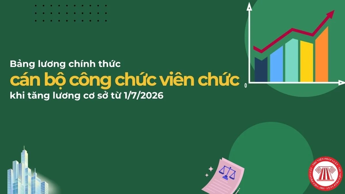 Bảng lương chính thức của cán bộ công chức viên chức từ 1/7/2026 theo Nghị định 161/2026/NĐ-CP
